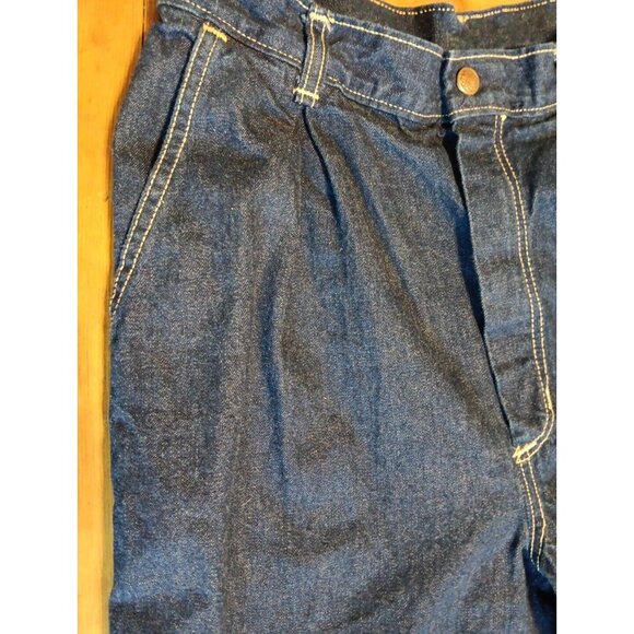 Vtg 80s Stuffed Jeans Juniors 11 Bareback Mom Pleated Front High Rise Blue Denim - Picture 5 of 6